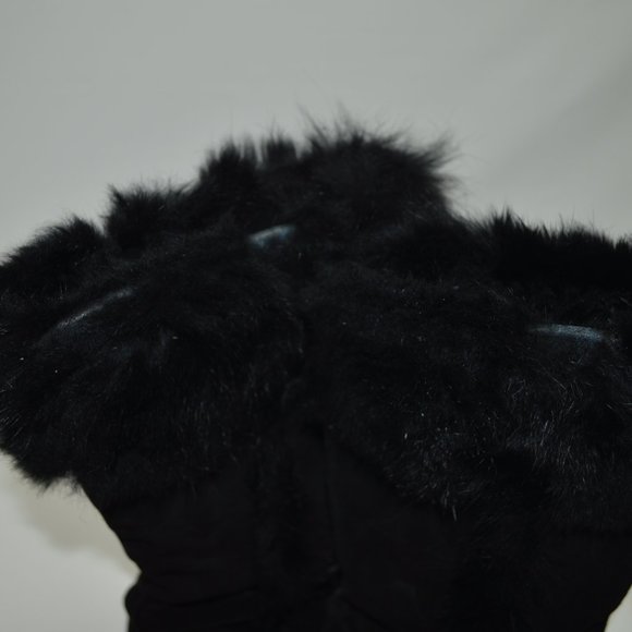 Coach Deeann Black Suede Signature Embossed Fur Boots Women's Size 7B - Picture 9 of 12